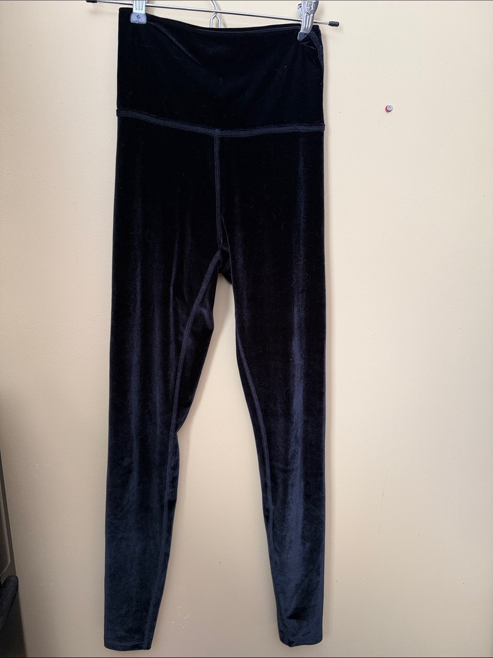 Beyond Yoga High-Waist Black Velvet Leggings, XS